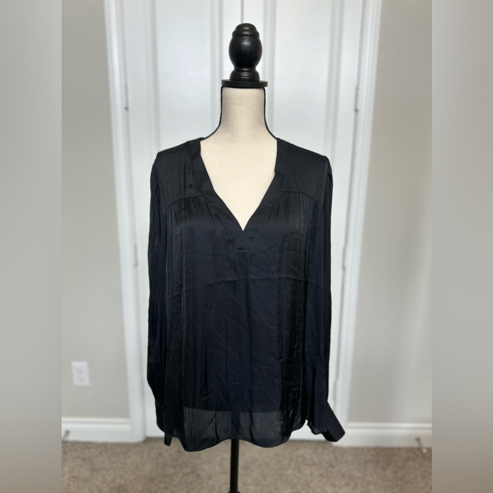 Express Sheer Long Sleeve Blouse Black